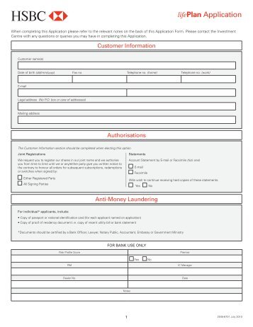 risk profile questionnaire and complete the ... - HSBC Bermuda