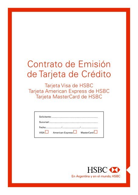 Contrato de EmisiÃ³n de Tarjeta de CrÃ©dito - Hsbc