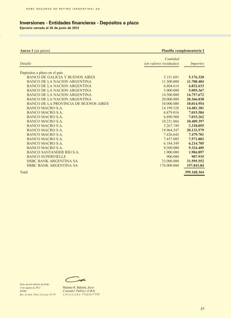 Memoria y Balance - Hsbc