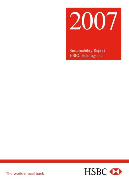 HSBC Holdings plc Sustainability Report 2007