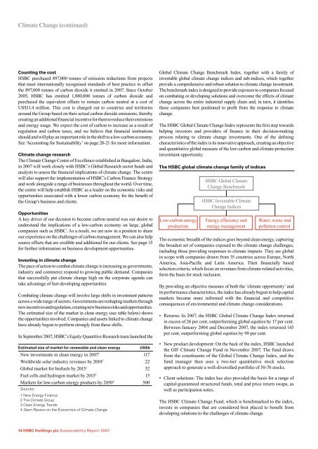 HSBC Holdings plc Sustainability Report 2007