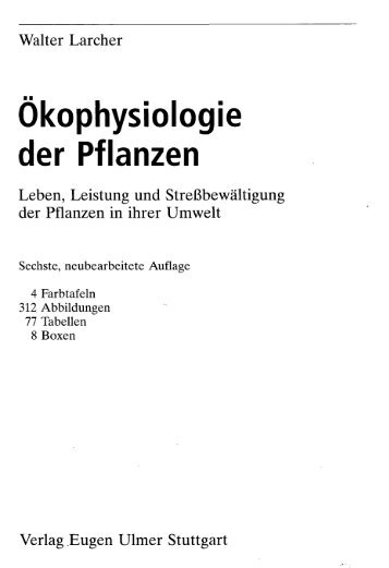 Ökophysiologie der Pflanzen