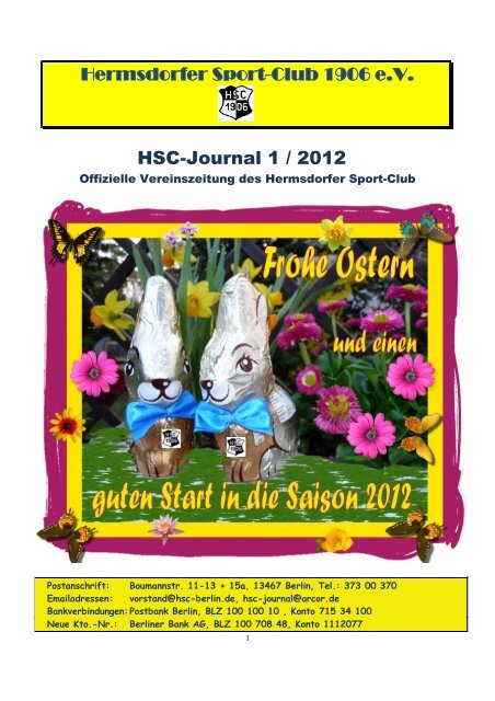 Hermsdorfer Sport-Club 1906 e.V. HSC-Journal 1 / 2012
