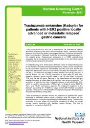 Trastuzumab emtansine (Kadcyla) - National Horizon Scanning Centre
