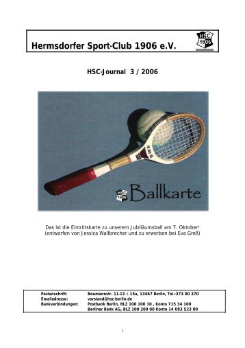 Hermsdorfer Sport-Club 1906 eV HSC-Journal 3 / 2006