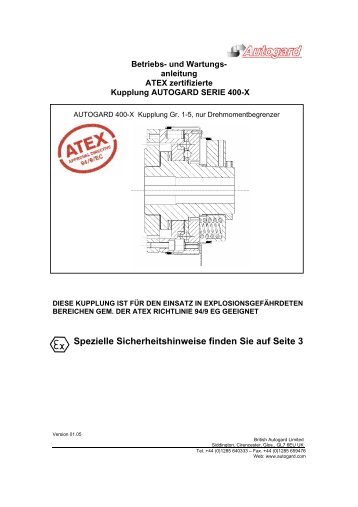 ATEX ZERTIFIKAT - Autogard Kupplungen Gmbh