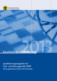 Qualifizierungsangebot für Fach- und Führungskräfte 2013