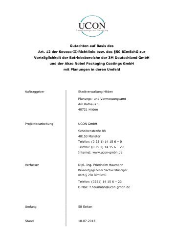 Störfallgutachten - Hilden