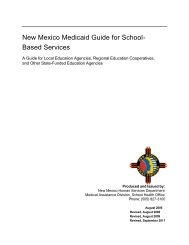 New Mexico Medicaid Guide for School- Based Services