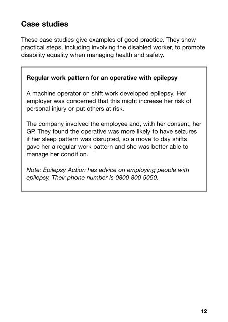 Health and safety for disabled people and their employers - HSE