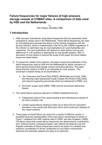 Failure frequencies for major failures of high pressure storage ... - HSE