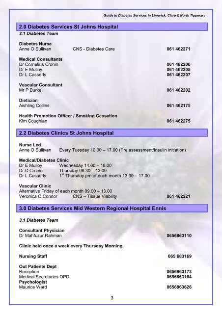 Services at HSE West Mid-Western Regional Hospital