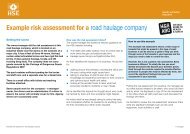 Example risk assessment: road haulage company - HSE
