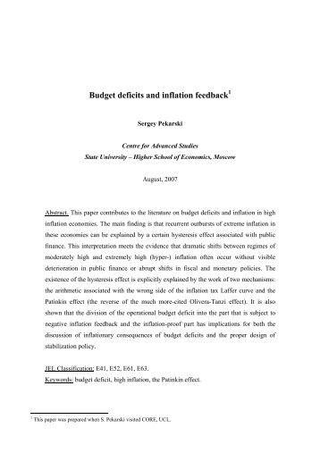 Budget deficits and inflation feedback