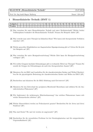 1 Biomedizinische Technik (BMT 1)