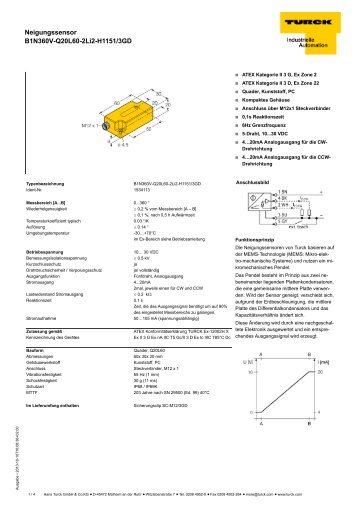 Datenblatt (deutsch) - Hans Turck GmbH & Co. KG