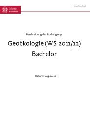 Modulhandbuch: Bachelor Geoökologie