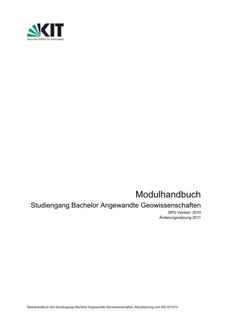Modulhandbuch  KIT  AGW