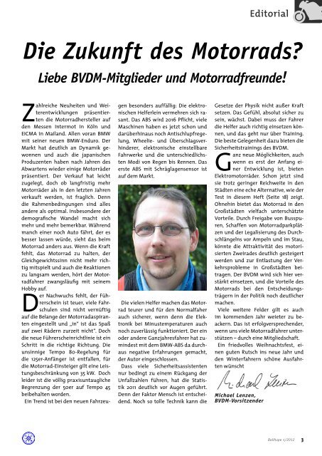 Die Zukunft des Motorrads? - Bundesverband der Motorradfahrer eV