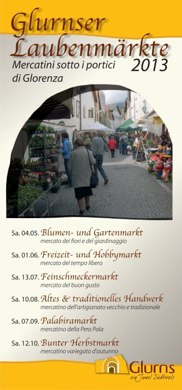 Glurnser Laubenmärkte - Ferienregion Obervinschgau