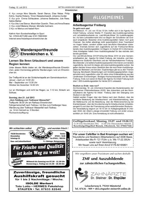 Freitag, den 12. Juli 2013 Nummer 28 - Gemeinde Ehrenkirchen