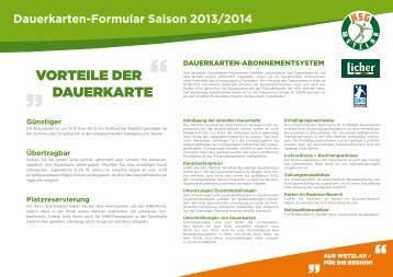 zum Dauerkarten-Bestellformular - HSG Wetzlar