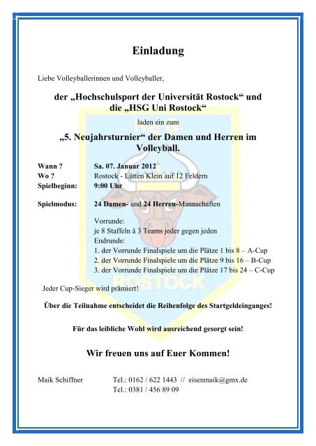 Hsg Uni Rostock Hochschulsport Hamburg