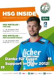 HSG Inside Ausgabe 2 - HSG Wetzlar