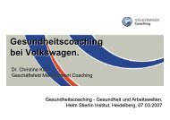 Gesundheitscoaching bei Volkswagen. Gesundheitscoaching bei ...