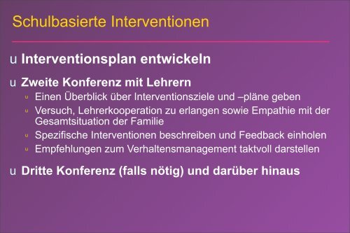 Individuelle Interventionen für Jugendliche