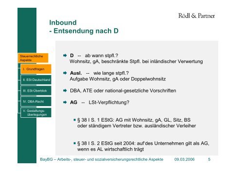 Personalentsendung - Steuerrechtliche Aspekte