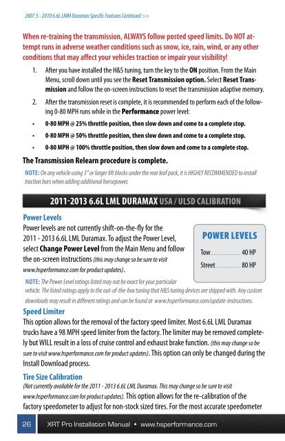 XRT Pro Instructions - H&S Performance