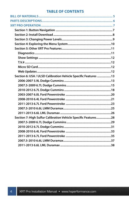 XRT Pro Instructions - H&S Performance