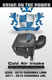 LML/LMM Cold Air Intake Instruction Manual - H&S Performance