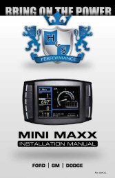 1-888-628-1730 â¢ Mini Maxx Installation Manual 1 - H&S Performance