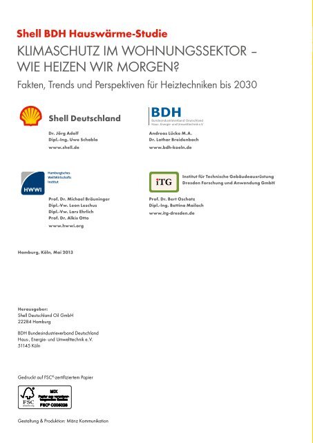 Shell BDH Hauswärme-Studie - HWWI