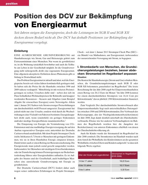 Eckpunkte und Position des DCV zur Bekämpfung von ... - Caritas