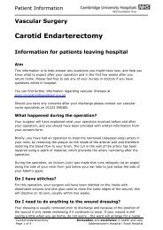 Carotid endarterectomy - Cambridge University Hospitals