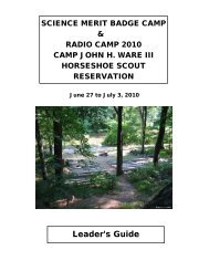 Leader's Guide - Horseshoe Scout Reservation Alumni Association