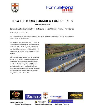 NSW Historic Formula Ford Series Round One Review