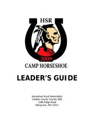 LEADER'S GUIDE - Horseshoe Scout Reservation Alumni Association