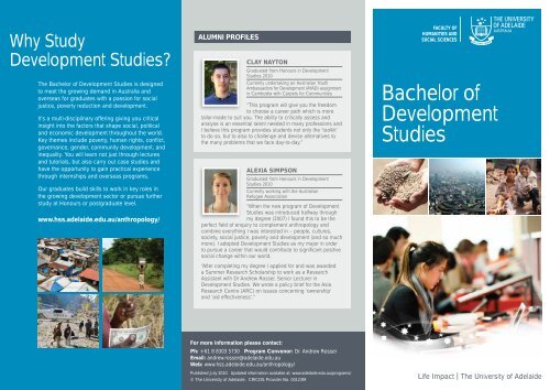 Bachelor of Development Studies - Faculty of Humanities & Social ...