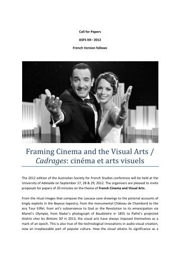 Framing Cinema and the Visual Arts / Cadrages: cinÃ©ma et arts visuels