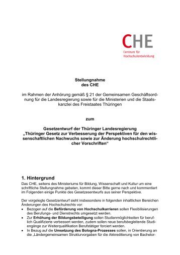 CHE Stellungnahme Thueringen Juli 2013.pdf - Centrum für ...