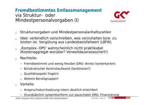 Der Platz des Entlassmanagement im Krankenhaus - DVSG