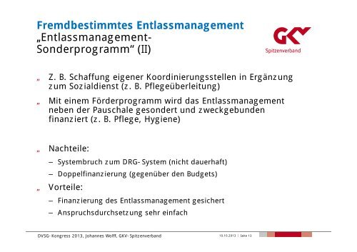 Der Platz des Entlassmanagement im Krankenhaus - DVSG