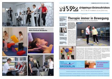 Therapie immer in Bewegung - Reha Zentrum Brüderlin