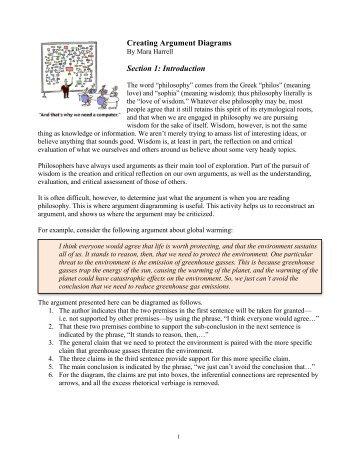 Creating Argument Diagrams Section 1: Introduction