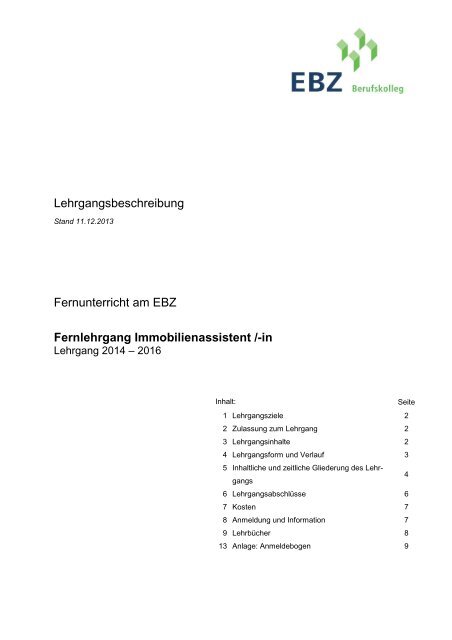 Lehrgangsbeschreibung und Anmeldung als PDF - ebz