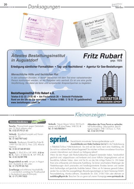 Recht, Gesundheit & Tipps - Sennekurier Augustdorf